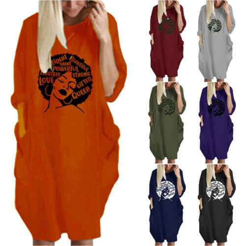 Look thin Women Summer Letter Printed Loose T-Shirt Loose Casual Midi Dresses