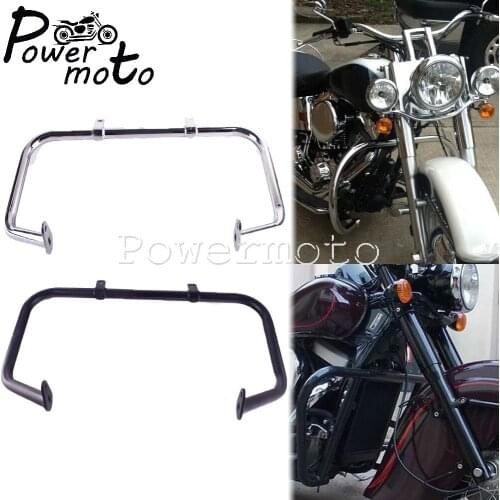 1-1/4" Black/Chrome Motorcycle Highway Crash Bar Bumper Protector Engine Guard For Kawasaki VN1500 Vulcano 1500 1996-2008