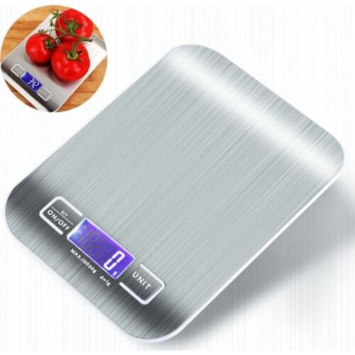 10kg/5Kg OZ/ML/LB/G Kitchen Scale Stainless Steel Weighing Scale Food Diet Postal Balance Measuring Tool LCD Electronic Scales