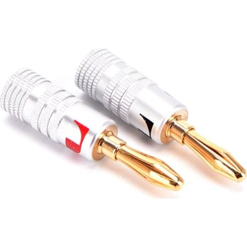 10Pcs Nakamichi Gold Plated Copper Speaker Banana Plug Male Connector new