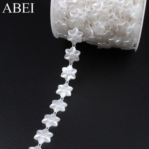18mm 2yards Plastic Flower String for Wedding Party Decoration Special Beaded Lace Trims Sewing Garments Accessories DIY