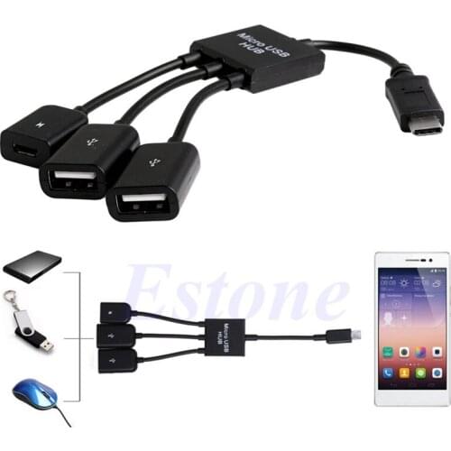 3in1 USB 3.1 Type-C To Micro USB 2.0 Power Charging Host OTG Hub Cable Adapter