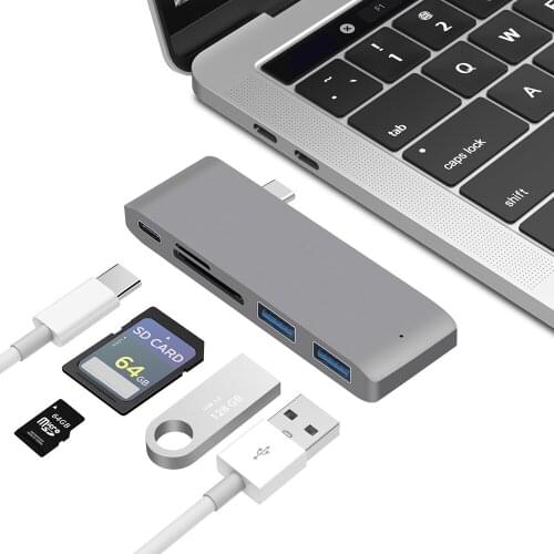 5 in 1 USB C USB 3.0 Type C HUB Multi Type C Splitter Adapter USB 3.0 OTG Combo Card Reader HUB for Macbook Pro 2015 2016