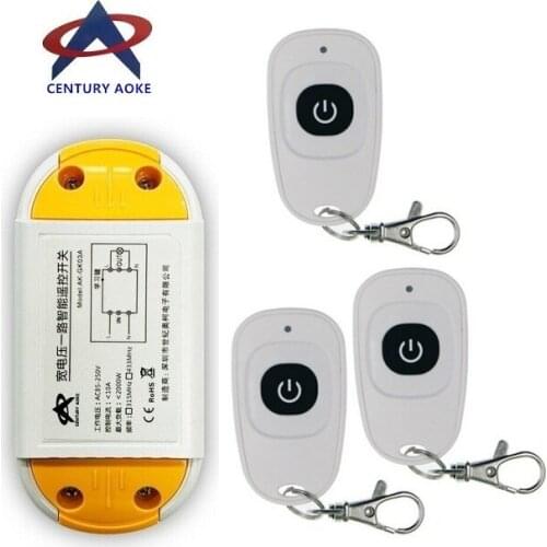 AC85V-265V 110V 220V 230V 1 Channel 1CH RF Wireless Remote Control Switch System Receiver +3 X Transmitter, 315 433.92,T M L