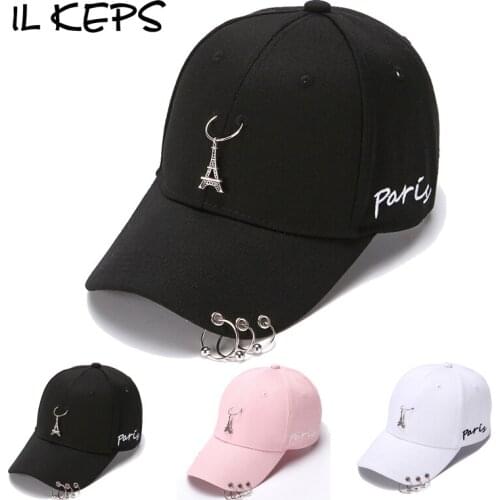 IL KEPS Mens Baseball Cap Hoop Buckle Cap ladies hat Sun Hat Hip-hop Cool Pop Girl 2021 New Hat Iron tower Popular Japan Korea