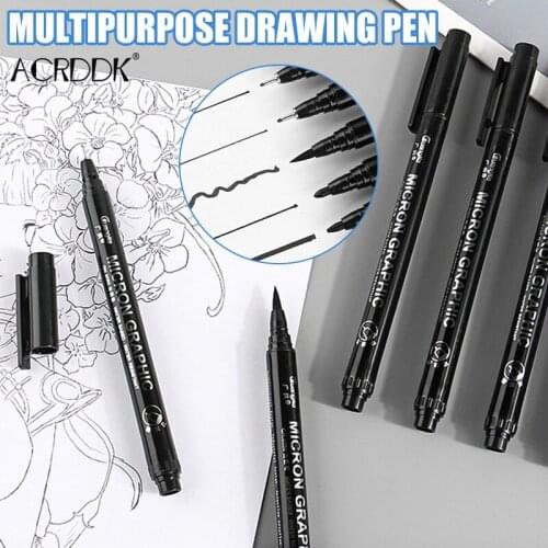 Black Fine Tip Sketch Pen Drawing Line Comic Anime Art Waterproof Painting Pen Students School Stationery Supplies FC