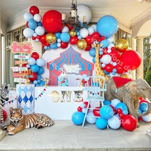 DIY New Year Red Blue Latex Balloons Carnival Circus Balloon Arch Garland Kit Rainbow Carnival Baby Shower Wedding Birthday