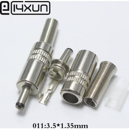 EClyxun 10Pcs Metal 3.5x1.35mm 3.5*1.35mm DC Power Male Jack Plug Connector