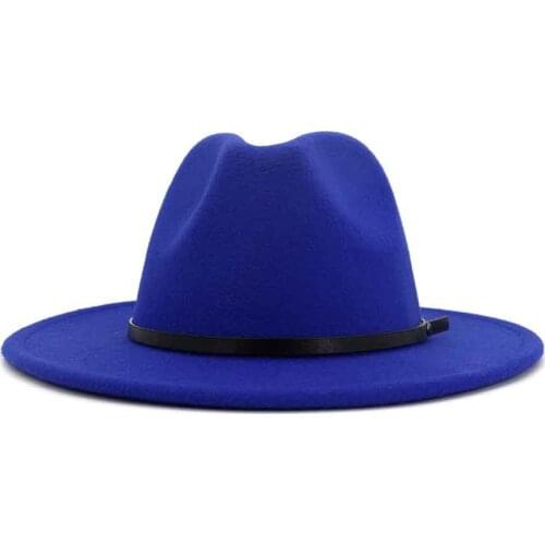 Fedora Hat Artificial Wool Autumn Winter Classic Wide Brim 7CM Felt Hat Women Men Gangster Hat Trilby Chapeau Elegant Church Hat