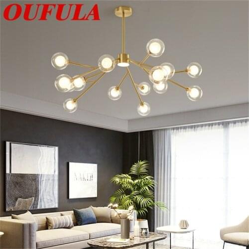 AOSONG Brass Chandeliers Copper Contemporary Creative Decorative For Home Living Room Dining Room Bedroom