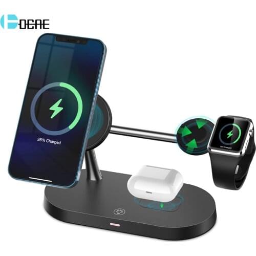 3 in 1 Magnetic Wireless Charger Stand For Magsafe iPhone 12 Pro Max Mini Apple Watch 6 5 Airpods Pro Fast Charging Dock Station