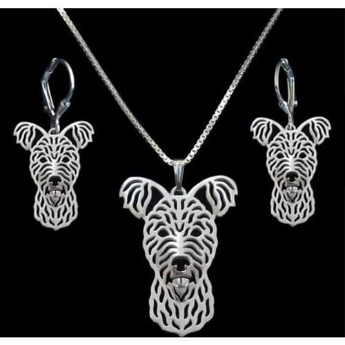Lovers' Metal Pumi Dog Jewelry Set Womens Alloy Dog Pet Jewelry Set