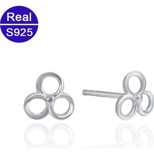 Fashion Simple Small Cute Solid 925 Silver Stud Earrings For Women Real Earing Fine Jewelry Wholesale Dropshipping