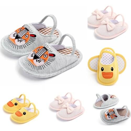 0-18M Newborn Baby Boy Girl Shoes Soft Sole Cotton Slipper Crib Shoes Anti-slip Shose