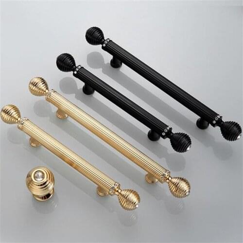 New 1Pc Solid Thickened Long Cabinet Door Handle Gold High Luxury Cabinet Wardrobe Cupboard Door Knob Single Hole Drawer Pulls