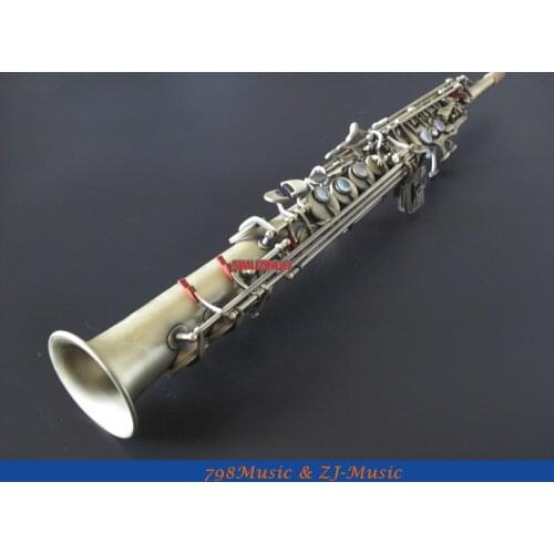 NEW Professional Bb Soprano Saxophone Antique Brass With Case