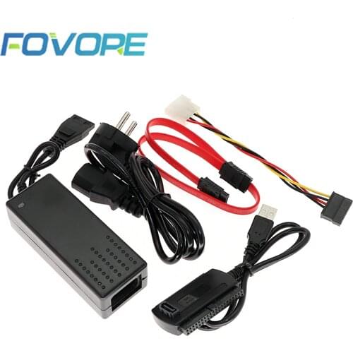 1 Sets USB 2.0 to IDE SATA S-ATA 2.5 "3.5" HD HDD Hard Drive Adapter Converter + Power Cable OTB US EU Plug Plug-and-play
