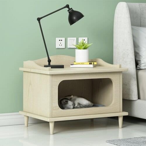 Bedside Table Cat Litter One Double-layer Solid Wood Kennel Four Seasons Universal Dog House House Type Dog Bed Pet Bed