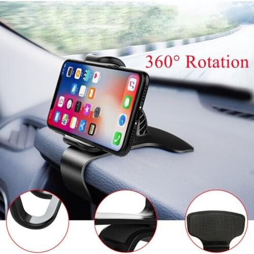 360° Adjustable HUD Car Phone Holder Clip Dashboard Mount Cell Phone Holder GPS Bracket Stand For Iphone Practical Car Phone