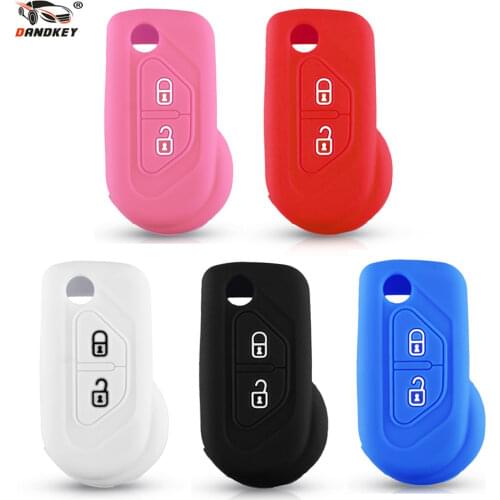 Dandkey 2 Buttons Silicone Car Remote Flip Key Fob Shell Cover Case For Citroen DS3 Skin HU83 Blade Older Protector