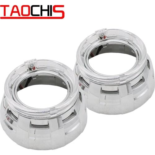 TAOCHIS 3.0 inch bi-xenon for Land rover shroud with light guide angel eyes LED headlight redwhiteblueice bluepurpleyellow color