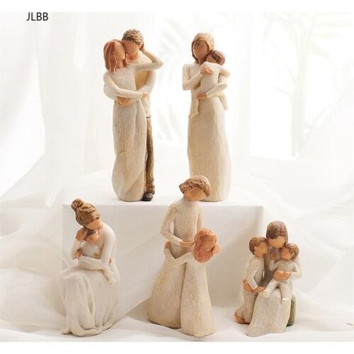 Home decoration figurines figurine love family happy time resin Statuette decor scandinavian style decorative modern ornaments