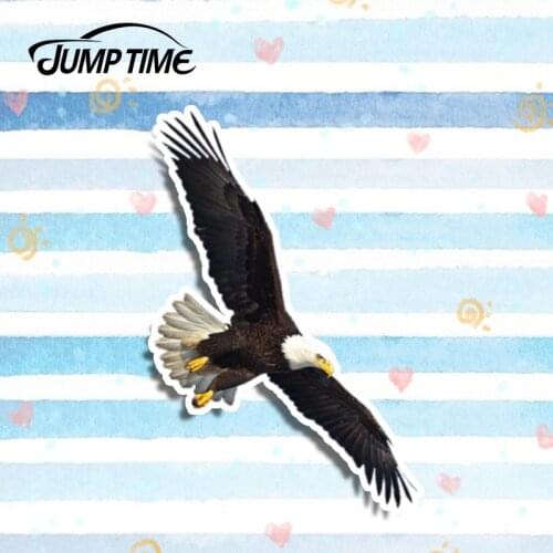 Jump Time 13cm x 8.6cm 3D Car Stickers Waterproof For Hovering Eagle Graphics Vinyl Car Decals Bumper Window Animal Decoration