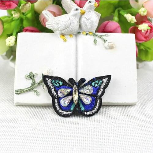 Butterfly Beaded Patch for Clothing Sewing on Craft Patch Beading Applique Clothes Badge DIY Apparel Sewing Accessories