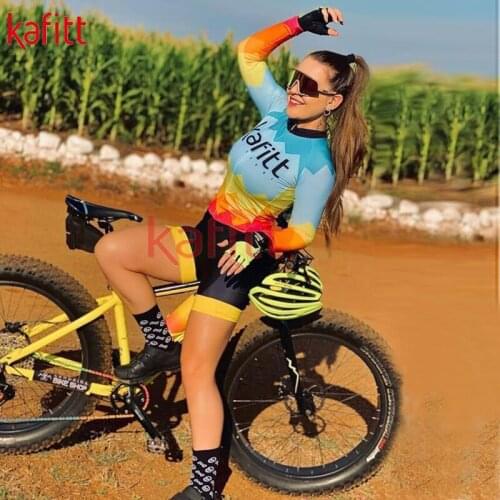 Kafitt Pro fessional Triathlon Womens Cycling Suit Set Leggings Macaquinho Ciclismo Feminino Sweatshirt Jumpsuit Jersey