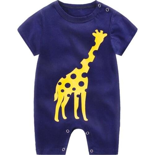 ZWY476 Cheap cotton Baby romper Short Sleeve baby clothing One Piece Summer Unisex Baby Clothes girl and boy jumpsuits Giraffe