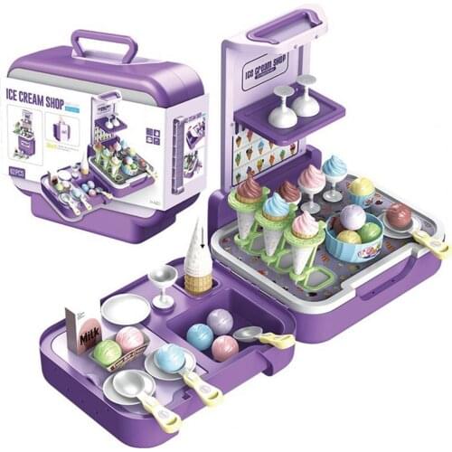 1 Set Dollhouse Ice Cream Shop Early Education Funny Interactive Dollhouse Jewelry Dressing Set Handcase for Decoration