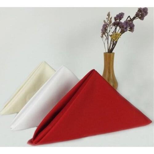 1Pcs Linen Napkins Polyester Diner Handkerchief Hanky Wedding Party Supply Birthday Banquet 45x45cm