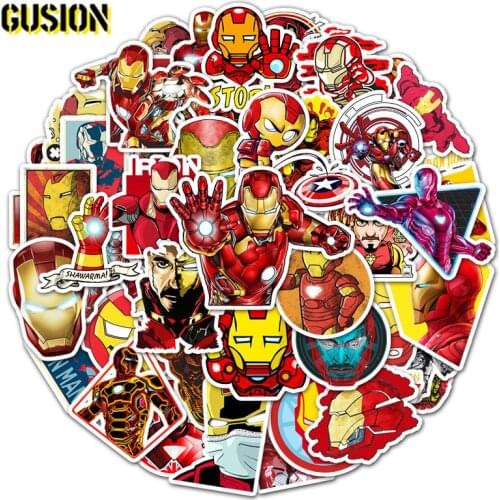 10/30/52Pcs Marvel Iron Man Anime Stickers Cartoon Luggage Guitar Skateboard Laptop Kawaii Sticker Kids Waterproof Stikers Toys