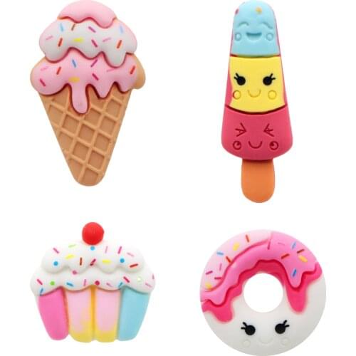 Resin Lovely Ice-cream Food Flatback 3D Resin 10pcs Cabochon Scrapbook Kawaii DIY Embellishments Accessories,10Yc18800