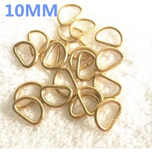 10 pieces/lot) 10mm Gold Metal D-shaped Half Round buckle. D ring. Semicircle button. Bags mountaineering backpack accessories