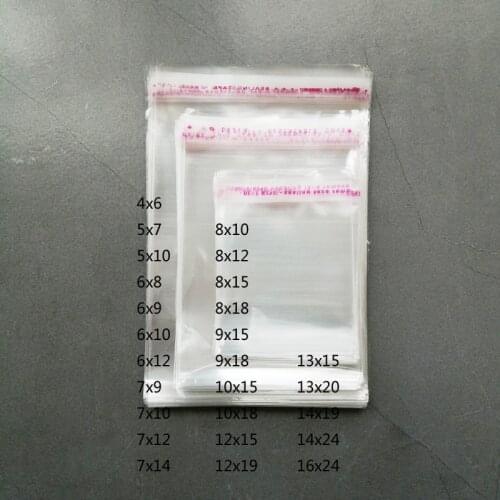 1000pcs Transparent Bag Clear Opp Bags Self Adhesive Pouches Cellophane Self Sealing Plastic Bag for Jewelry Gifts Packing Bags