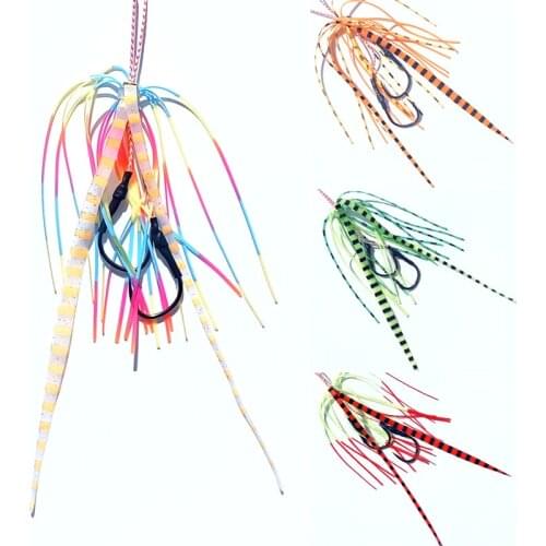 15# Snapper Slider Silicone Skirt Rubber jig skirt hooks Assist hook jigging hook sea fishing hook Jig head fishing hook