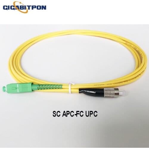 20PCS/lot fc/upc to sc/apc single-mode simplex fiber jumper 3M 3.0MM diameter jumper