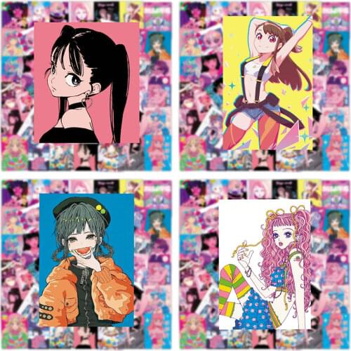 50pcs Girl Stickers For Notebooks Stationery Laptop Craft Supplies Scrapbooking Material Adesivos Vintage Pink Stickers 90s