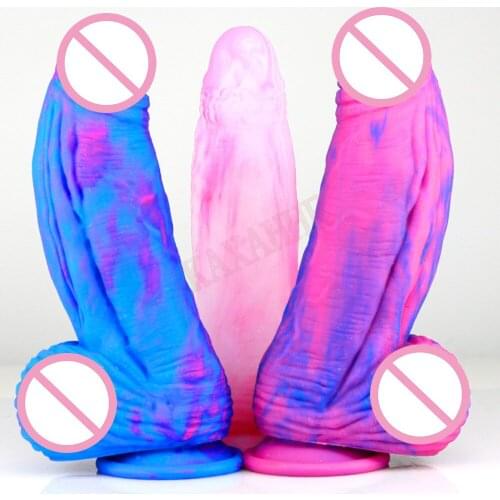 Big Dildo Realistic Strap on Dildos Lesbian Strapon Liquid Silicone Animal Dick Suction Cup Penis for Women Erotic Adult Sex Toy