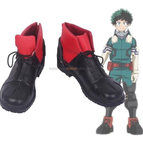 Izuku Midoriya Cosplay Boku no Hero Akademia Shoes Cosplay Black Boots My Hero Academia Cosplay Custom Made