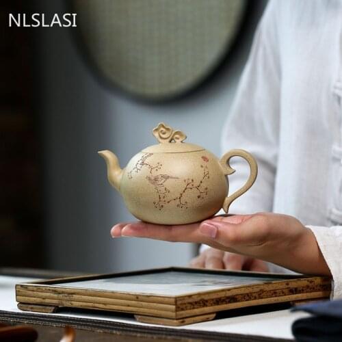 Yixing Creativity Tea pots Purple Clay Teapot Raw ore section Mud Xishi Beauty Kettle Handmade Tea ceremony supplies 260ml