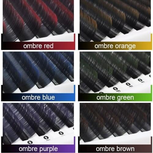 Colored lashes Faux mink individual eyelash extensions for professionals soft mink yellow red green blue brown purple lash