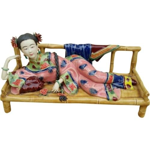 Ancient beauty doll ceramic layout girl ornament beauty figure Sculpture statue furnishing Home shelf decoration