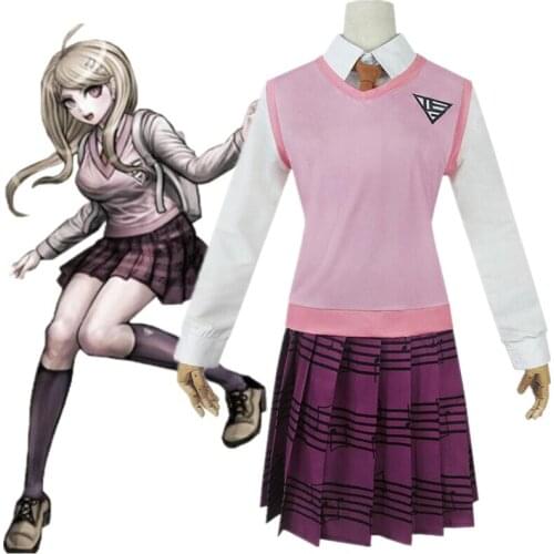 Anime Danganronpa V3: Killing Harmony Kaede Akamatsu Women Girl Cosplay Costume JK Uniform Suit New