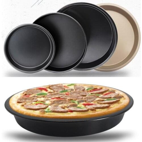 6/8/9/10 inch Round Shallow Pizza Tray Pizza Pan Home Pizza Baking Tray Mold Barbecue Baking Tool