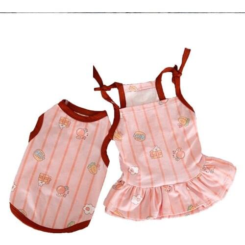 Summer Pet Dog Dress T-Shirt 100% Cotton Puppy Skirt Dog Vest For Small Medium Girl &Boy Dog Cat Clothes Chihuahua Teddy Perros