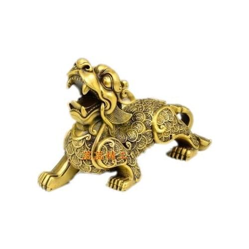 A copper money brave lucky talisman Home Furnishing decoration feng shui ornaments business giftsroom Art Statue