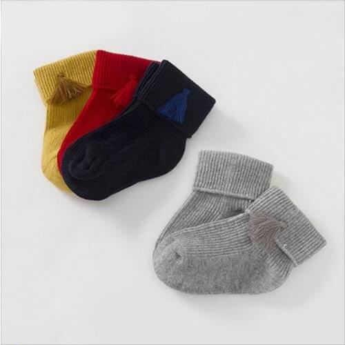 2017 new sweet Newborn Baby tassels Socks for Spring soft cotton Floor Childrens Socks for Newborns calcetines bebe Ankle Sock