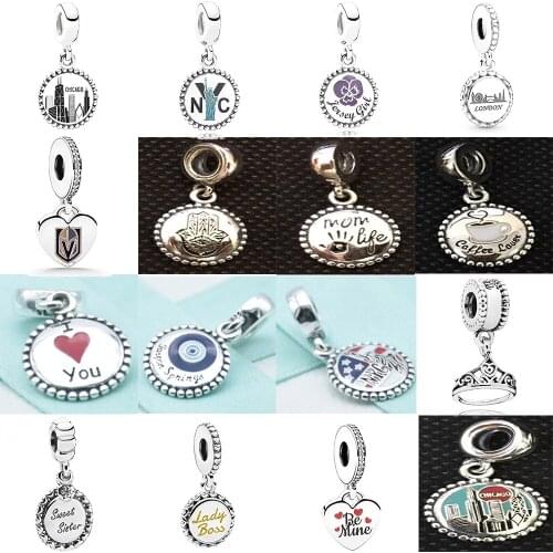 NEW 100% 925 Sterling Silver Chicago Statue of Liberty Pendant Charm Fit DIY Bracelet Women Original Jewelry Factory Wholesale